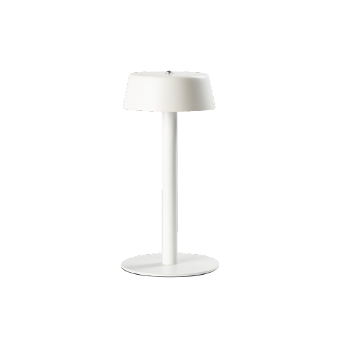 LAMPARA DE MESA LED INALAMBRICA METAL CIRCULAR  BLANCA
